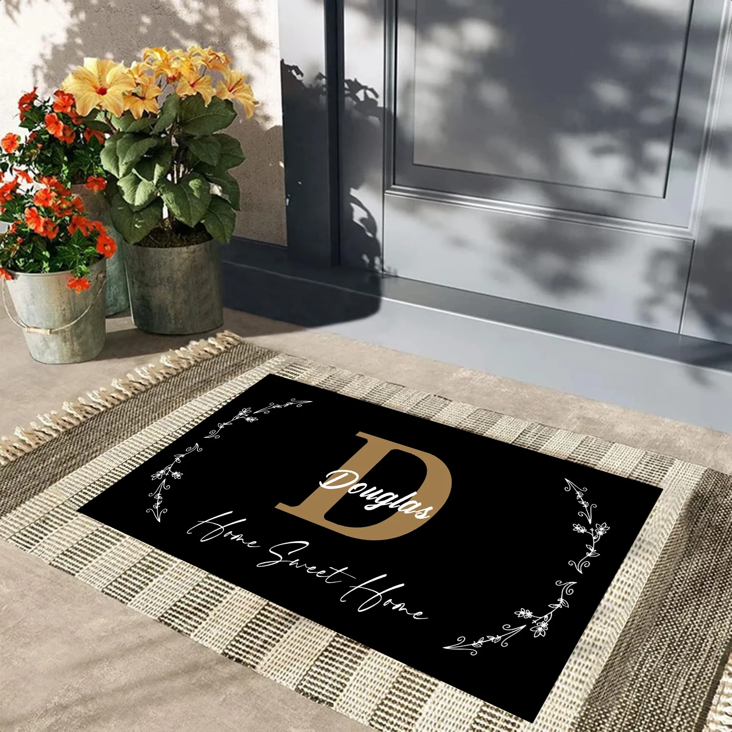 Home Sweet Home Doormat Funny Custom Door Mat Family Name Mat Non Slip Rubber Backing Outdoor Entrance Floor Mat Decorative Rugs