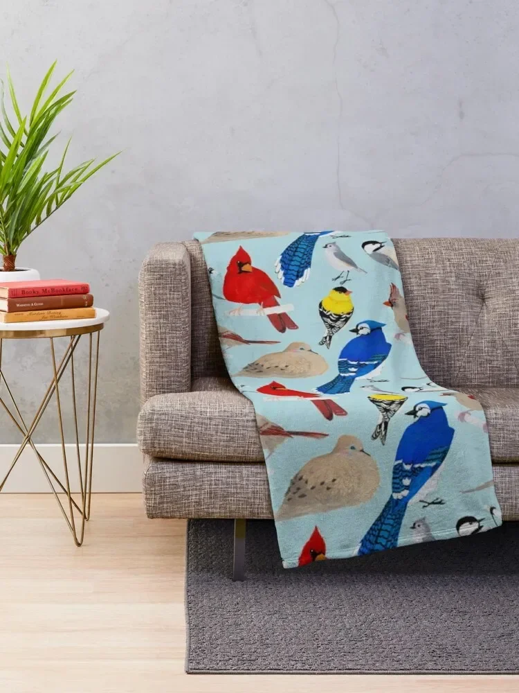 Feeder Birds Throw Blanket anime halloween Decoratives Blankets