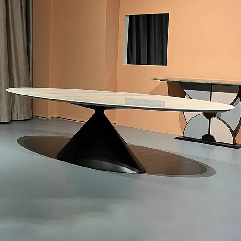 Metal Big Chairs Table Modern Nordic European Design Oval White Center Tables Set Black Italian Mesas De Jantar Home Furniture