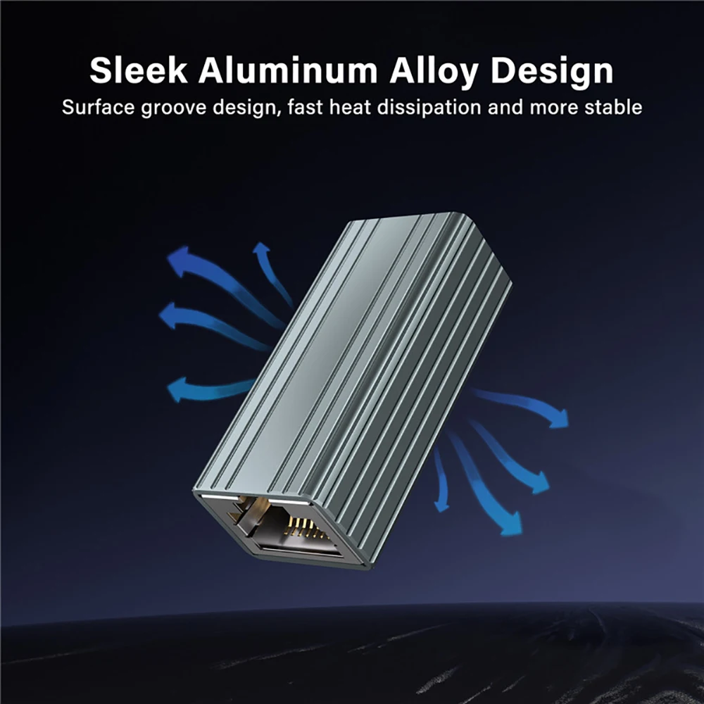 Корпус из алюминиевого сплава 10 Гбит/с, удлинитель Ethernet RJ45 Cat 5 Cat 6 Cat 6a, гигабитная сеть, разъем «мама-мама»