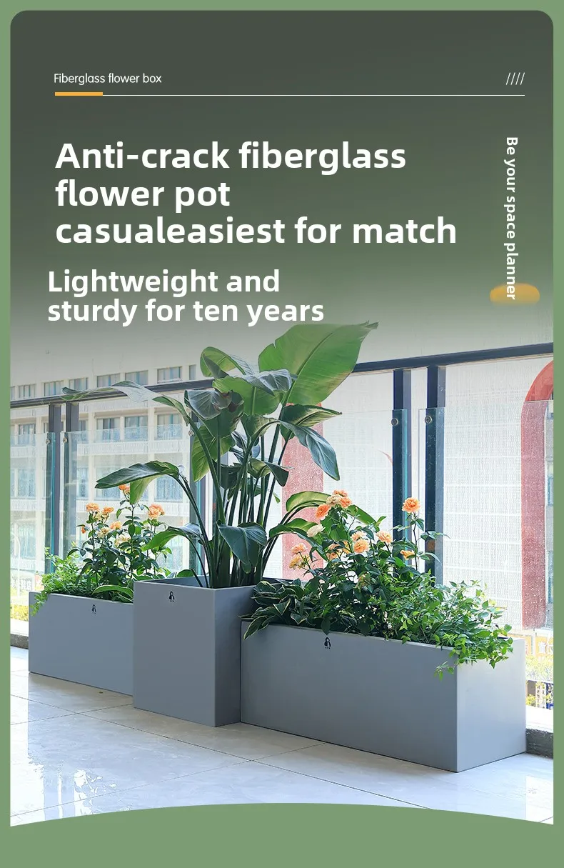 Lsl Large Flower Box Balcony Terrace Corner Planting Flower Bed Flower Green Plant Planting Box Outdoor Display