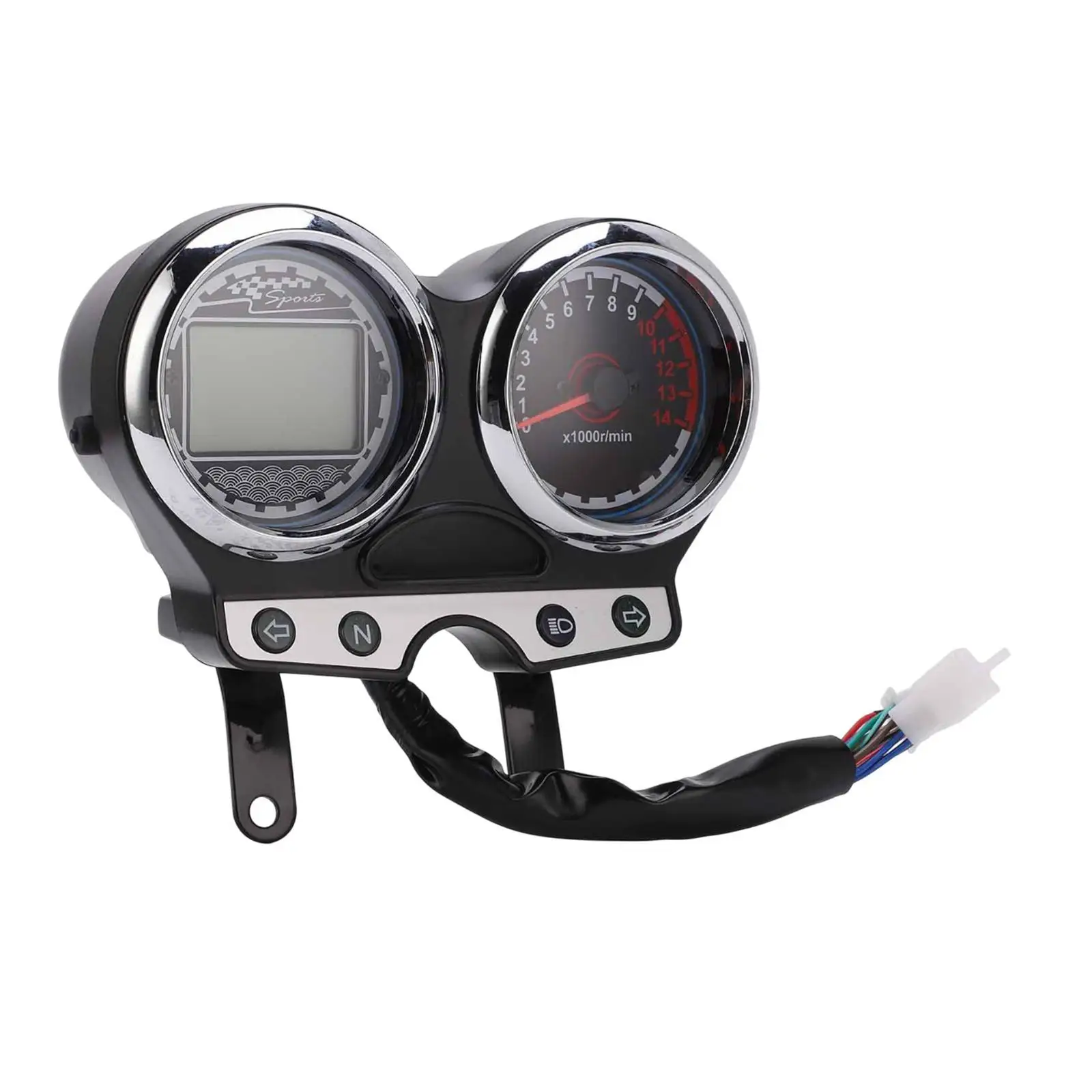 

12V Motorcycle LCD Gauge Speedometer Pressure Gauge for Suzuki EN125-3E EN150J Simple Assembly Repair Parts Professional