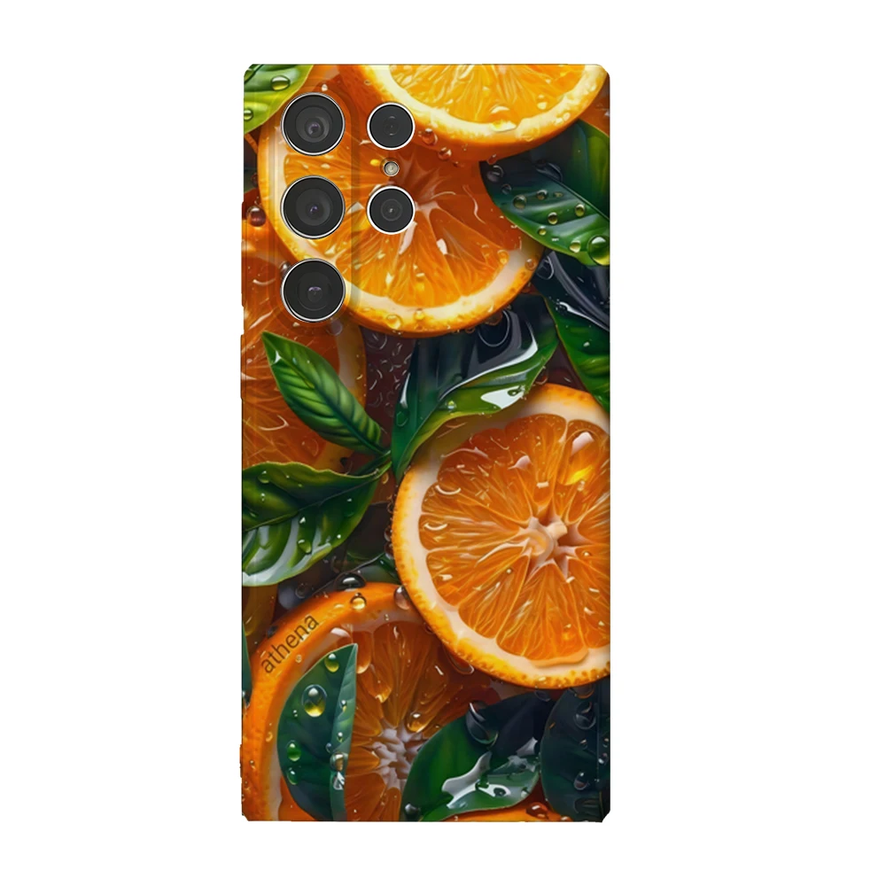 Funda de teléfono Juicy Orange Slices para Samsung Galaxy S25 S24 S23 Ultra Plus A35 A156, carcasa dura HD brillante