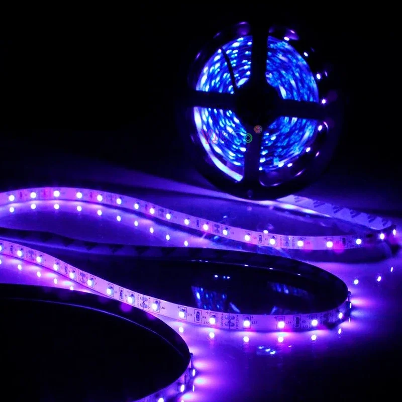 Imagem -06 - Tira de Led Ultravioleta uv para Festa Fita Clara Roxa 385nm Smd 5050 2835 12v dc 5m 385nm Ip20 Ip65