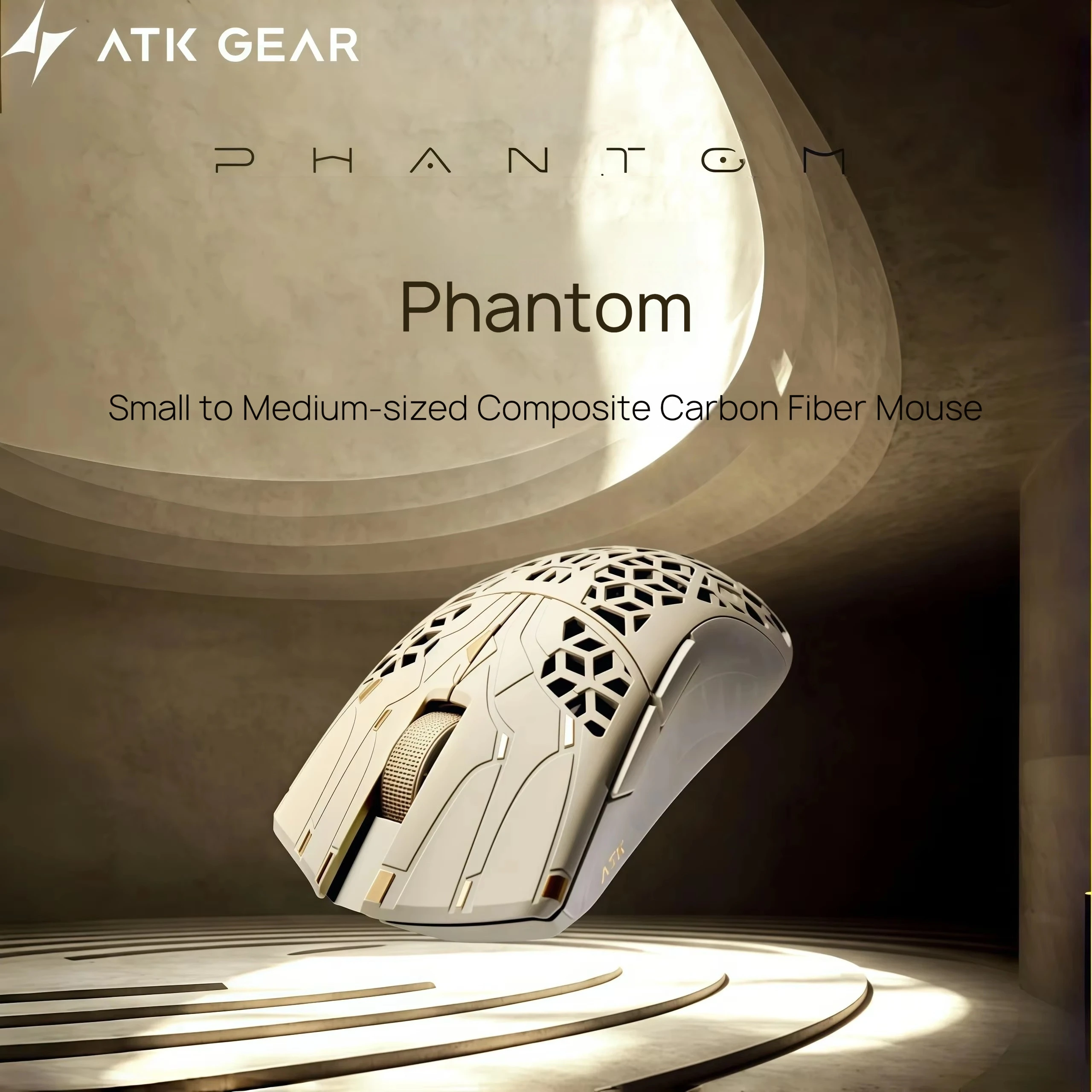 ATK Phantom Ultimate Composite Carbon Fiber Hollow Wireless Gaming Mouse 3955Master Lightweight Esports For Small Medium Hands
