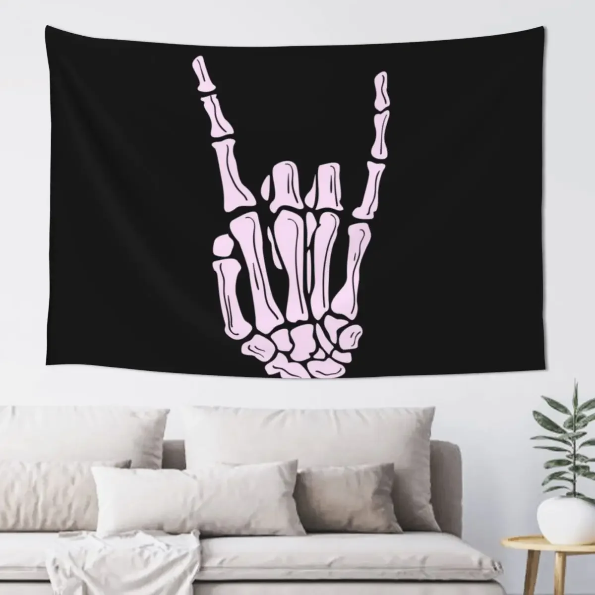 Rock 'n' Roll - Skeleton Rocker Chick Tapestry Wall Tapestries Outdoor Decoration Wall Deco Tapestry