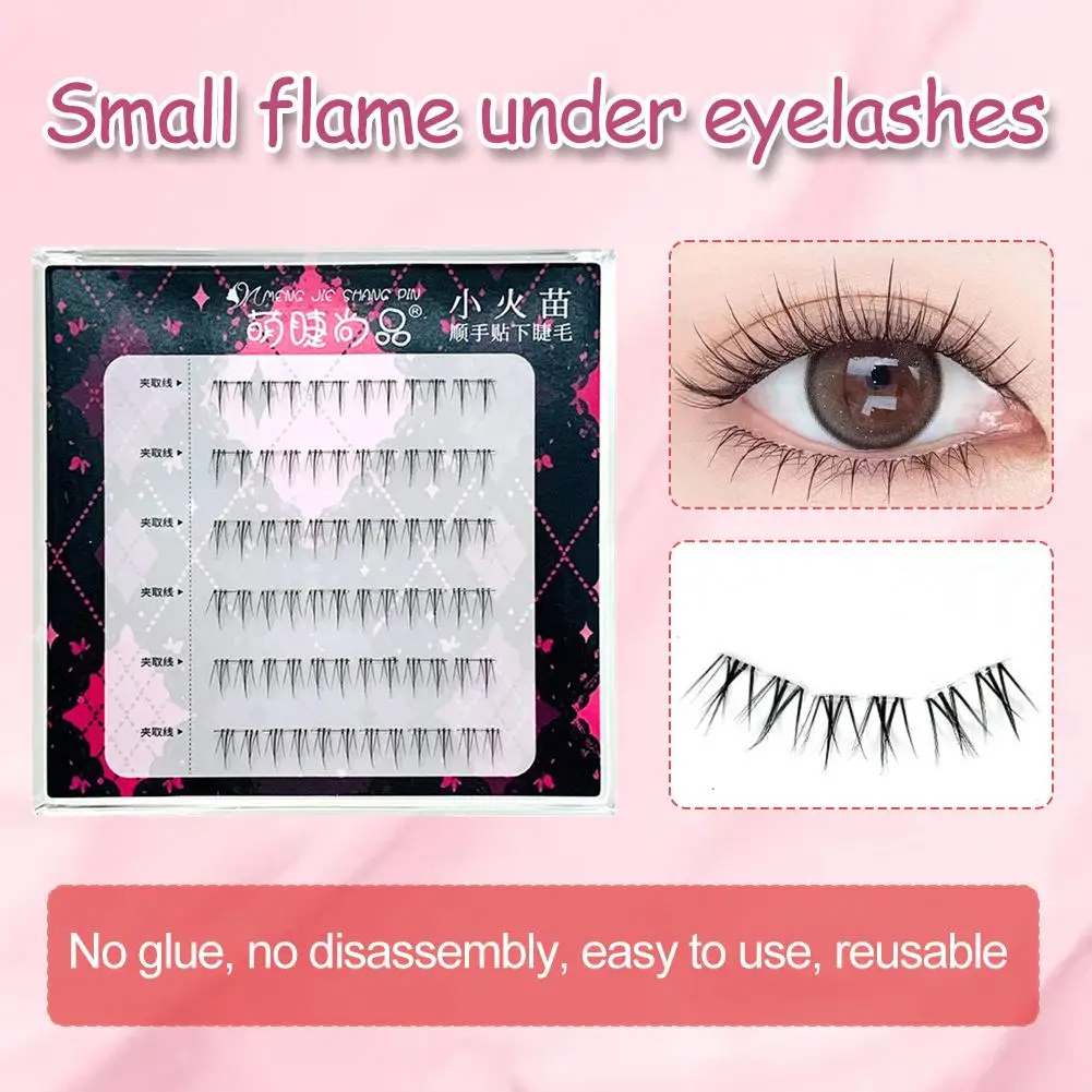 接着剤不要アイドルつけまつげ大容量接着剤まつげ 7-9 ミリメートルエクステンション韓国セルフまつげクラスターラッシュ DIY M X5T9