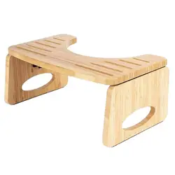 Collapsible Toilet Squat Stool Bamboo Footstool Portable Step For Bathroom Tools Supplies