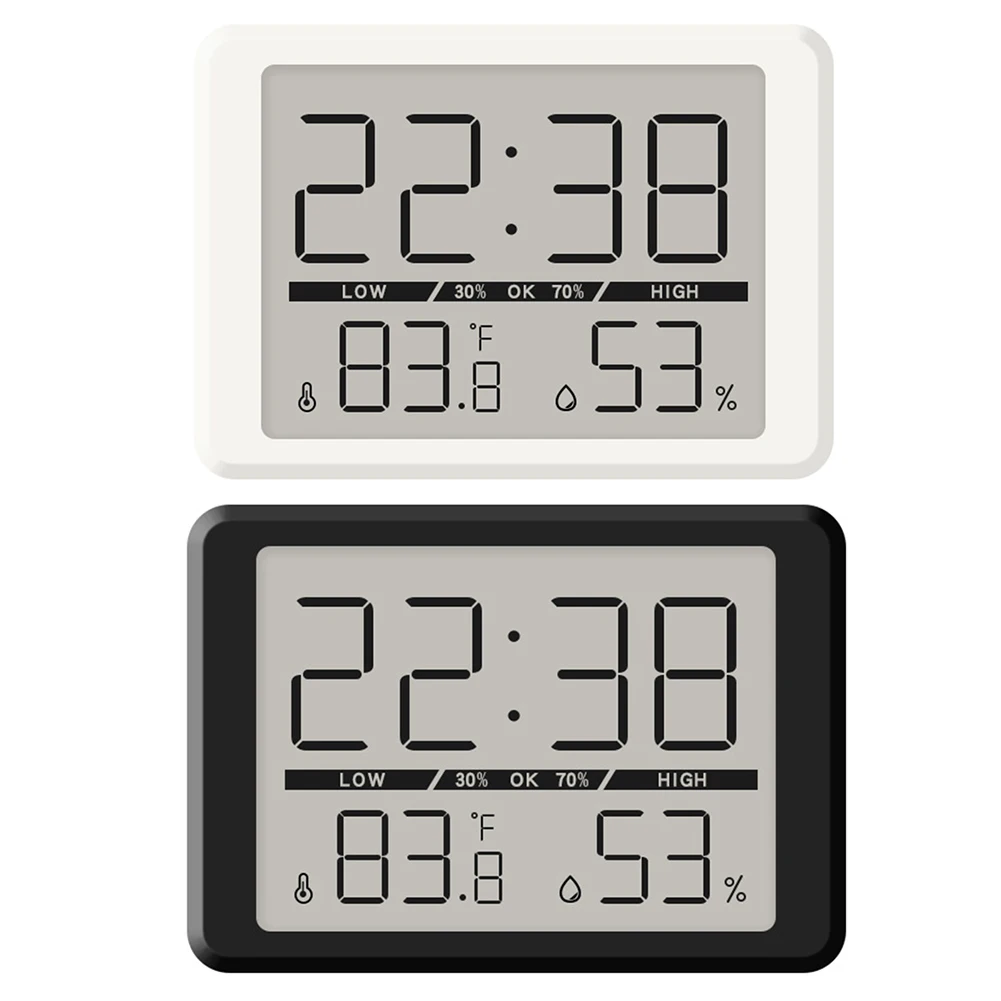 Digital Alarm Clock With Temperature Humidity Sensor Magnetic Suction Table Wall Mount For Home Kitchen Bedroom Decor