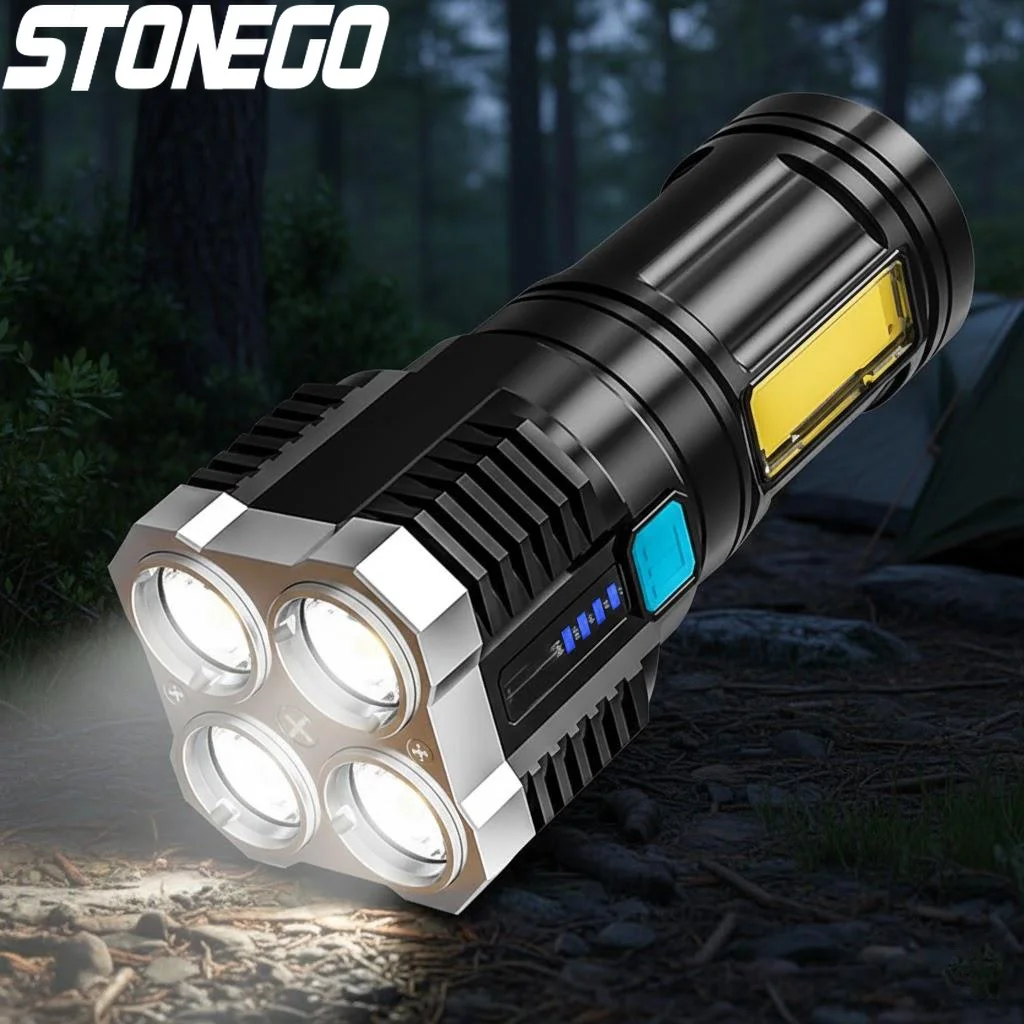 

Portable Outdoor Hiking LED High-beam Flashlight COB Side Light USB Rechargeable Enhanced Exploration Light