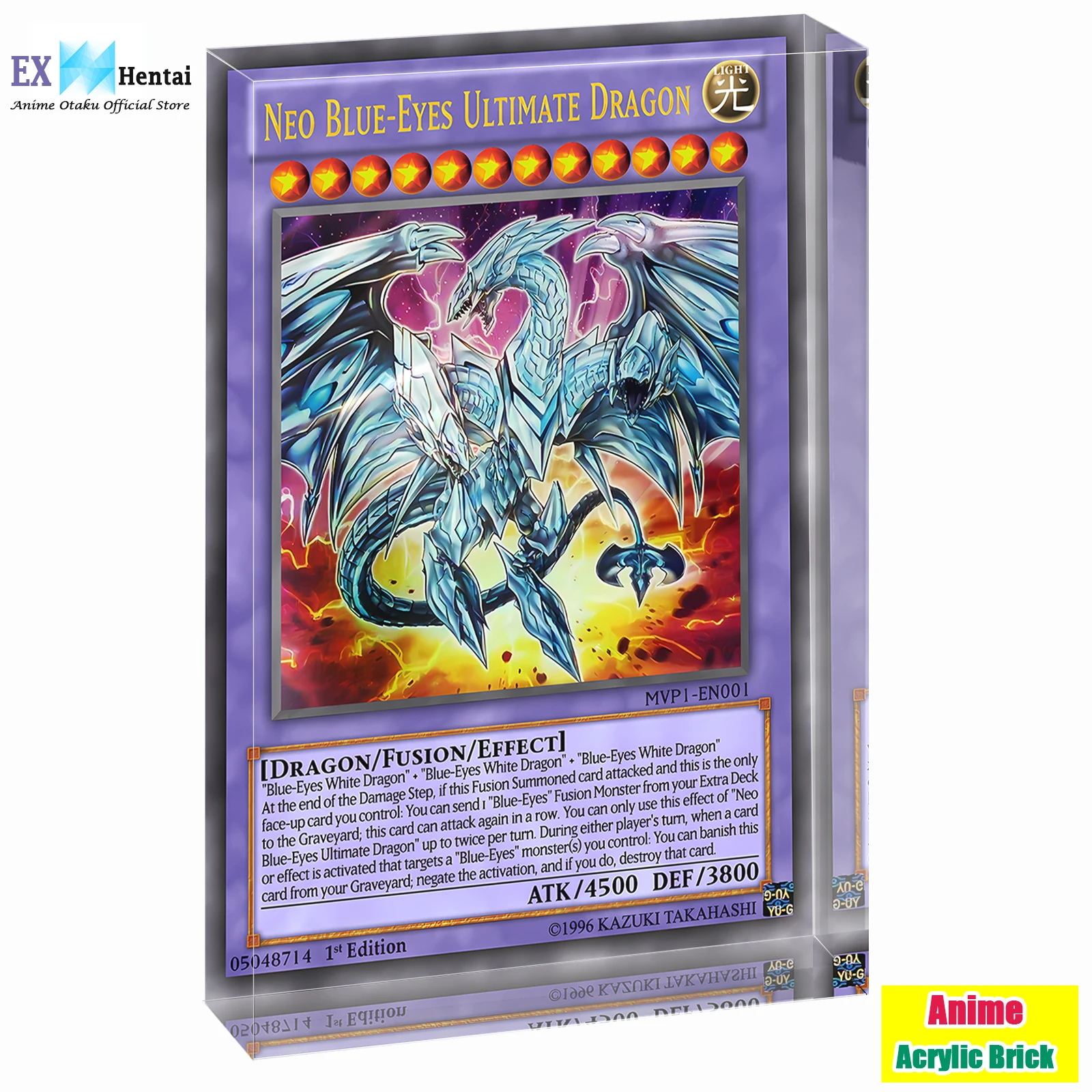 

Blue-Eyes Ultimate Dragon Collectible Card, Yu-Gi-Oh! Classic 3D Holo Art, TCG Monster Desk Decor, Gift for Duelist & Men
