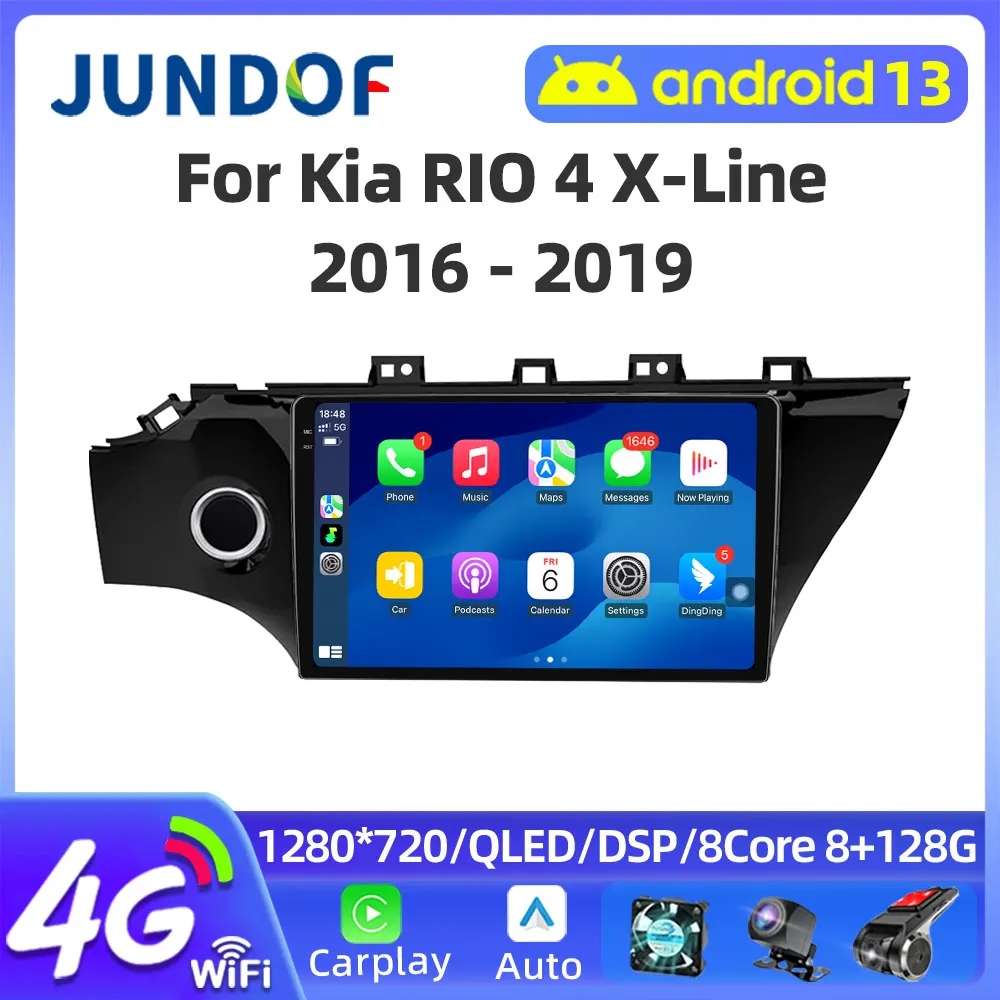 

Android 13 Car Radio Stereo For Kia RIO 4 X-Line 2016-2019 Auto Head Unit Carplay Multimedia Video Player GPS Navigation DSP