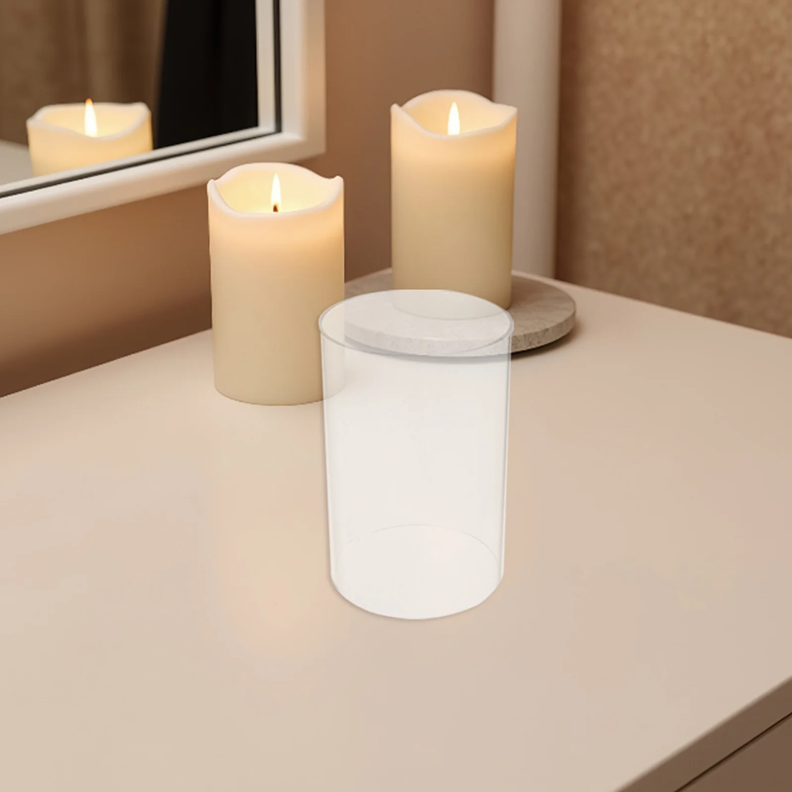 

3Pcs Glass Chimneys Transparent Cylindrical Hurricane Holders Bottomless Windproof for Wedding Table Centerpiece