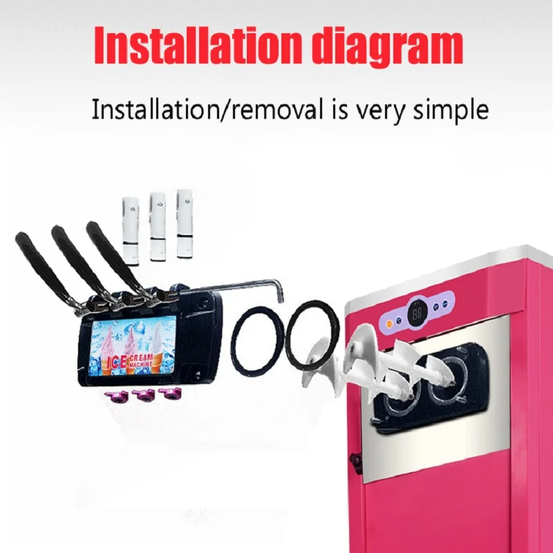 Hot Selling Tabletop and Standing Type Three Flavor Soft Ice Cream Machine