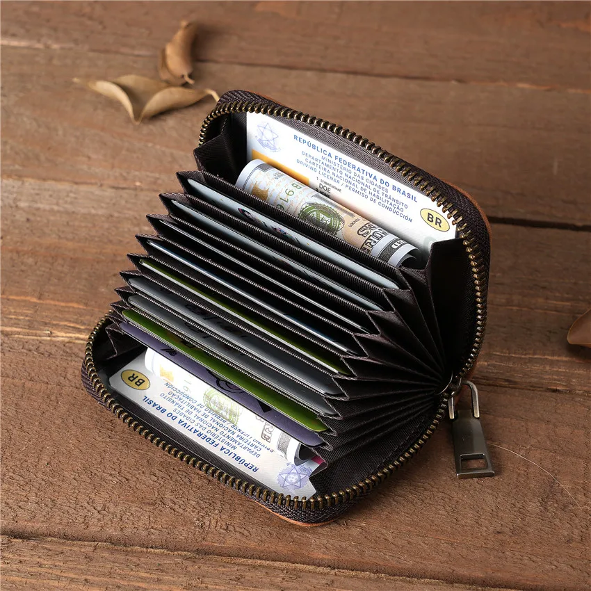 

Men Wallets Bank Cardholder Cow Genuine Leather Business Top Quality Case Rfid Credit Card Holder Men Wallets Fashion Coin Bag