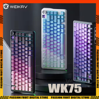 Weika WK75 Side Engraving Three-mode Wireless Bluetooth Wired 2.4G Mechanical Keyboard Gasket Rhythm Gamer E-sports Accessories