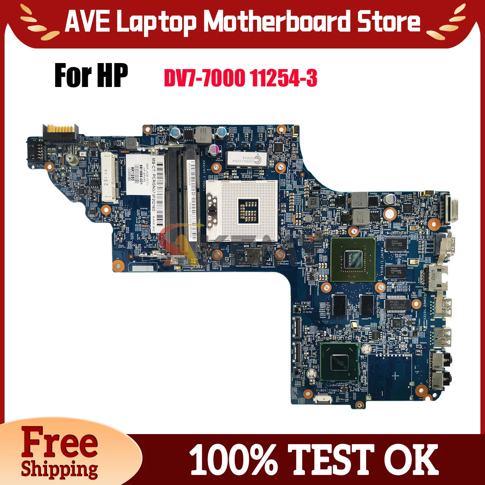 11254-3 681999-001 682037-001 Voor HP Pavilion DV6 DV7 DV7-7000 Laptop Moederbord Met GT630M GT650M GPU 100% Volledig Getest