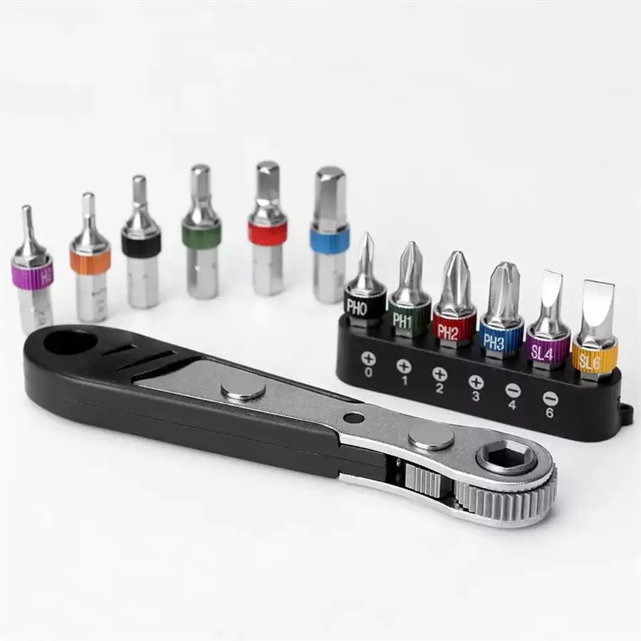 19Pcs 1/4 Ratchet Screwdriver Set Small Flying Wrench 19Pc Mini Screwdriver Set Ratchet Wrench Tool Set