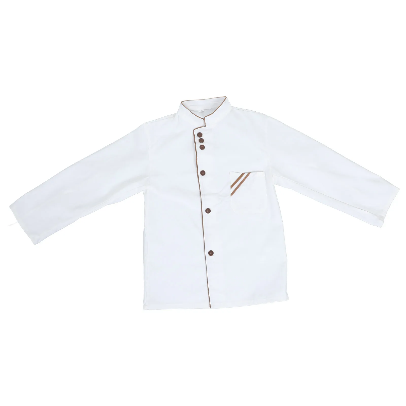 긴 소매 요리사 재킷 화이트 커피 스트라이프 세탁 가능 오일 방지 유니폼 레스토랑 호텔 주방 케이터링 작업복