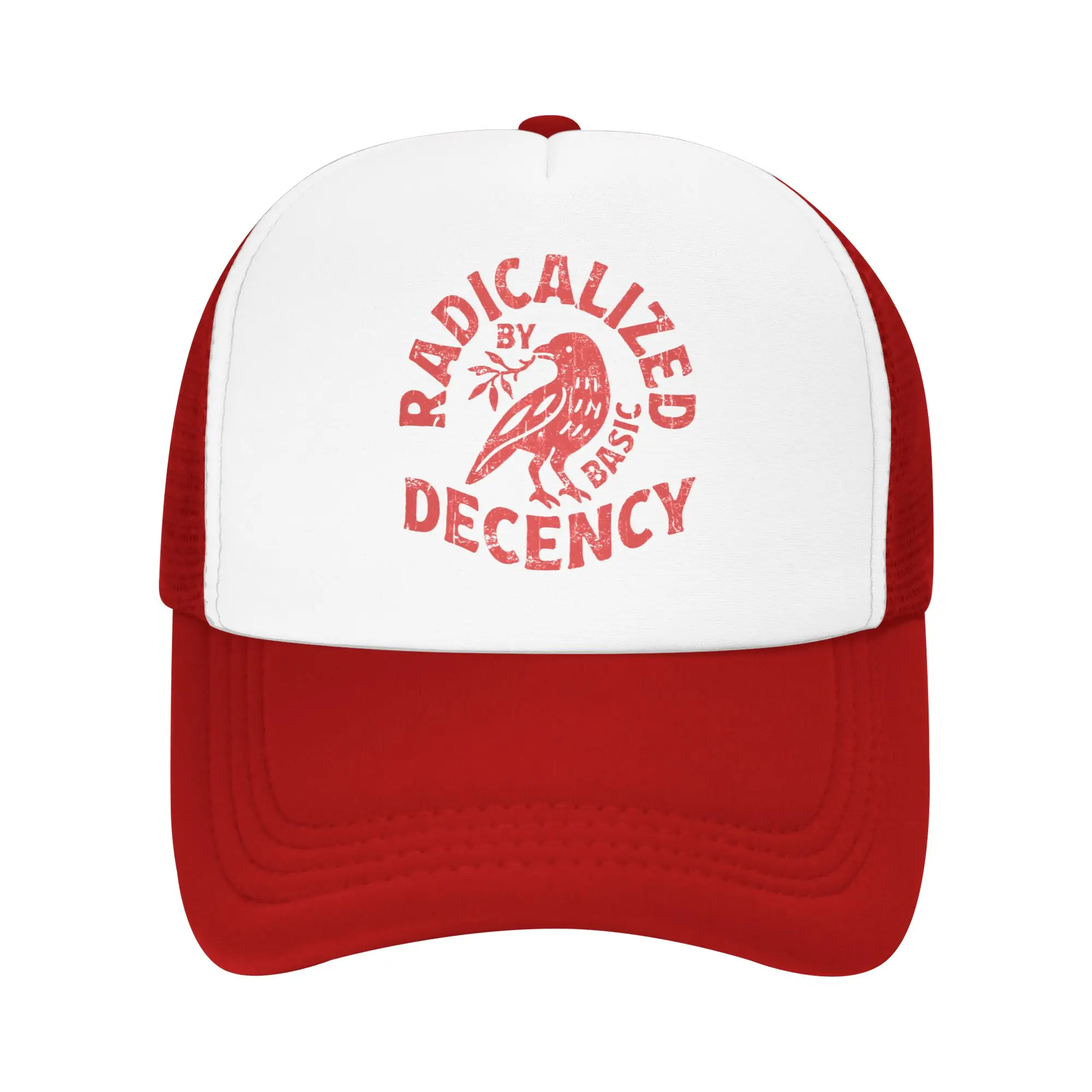 Radicalized by Basic Decency Mesh Baseball Caps Sun Hats Justice Movement Hat Breathable Snapback Caps Racing Cap Trucker Caps