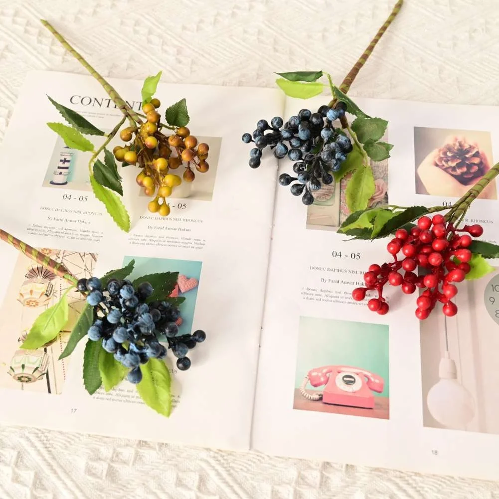 

Artificial Foam Christmas Berries for Wedding Home Decor Photography Props 26cm Foam Berry Arrangement Set of 6