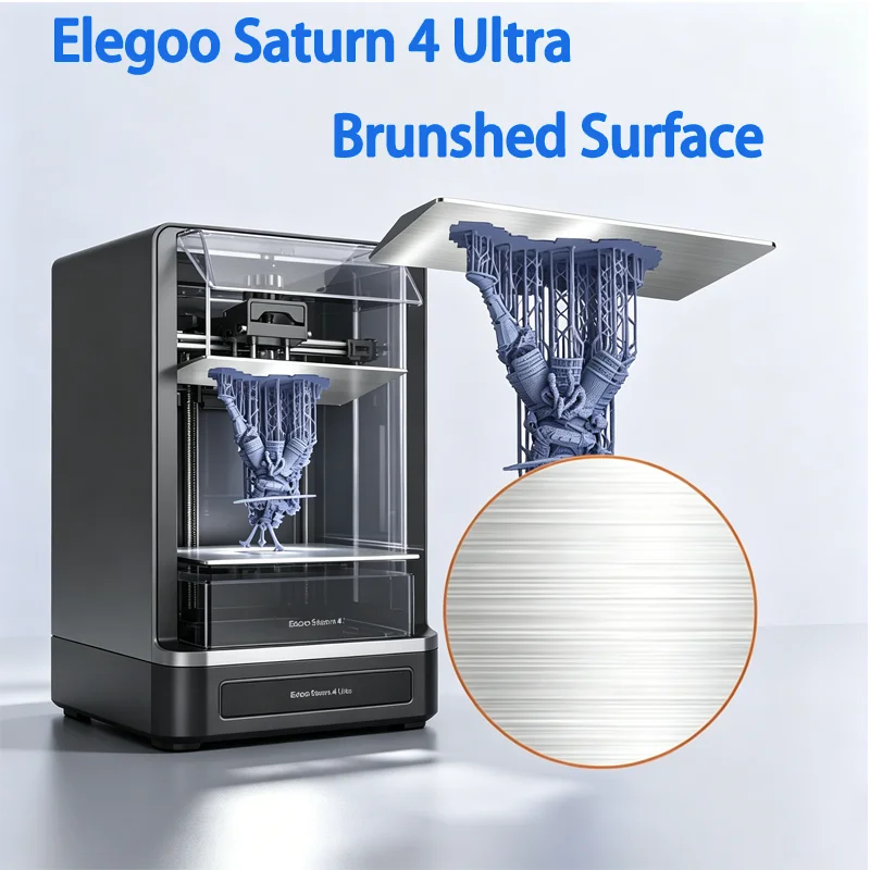 Elegoo Saturn 4 Ultra Resin Plate 224x129mm Flexible Steel Sheet Brunshed Surface + Magnetic Base for Saturn 2/3 Ultra Parts