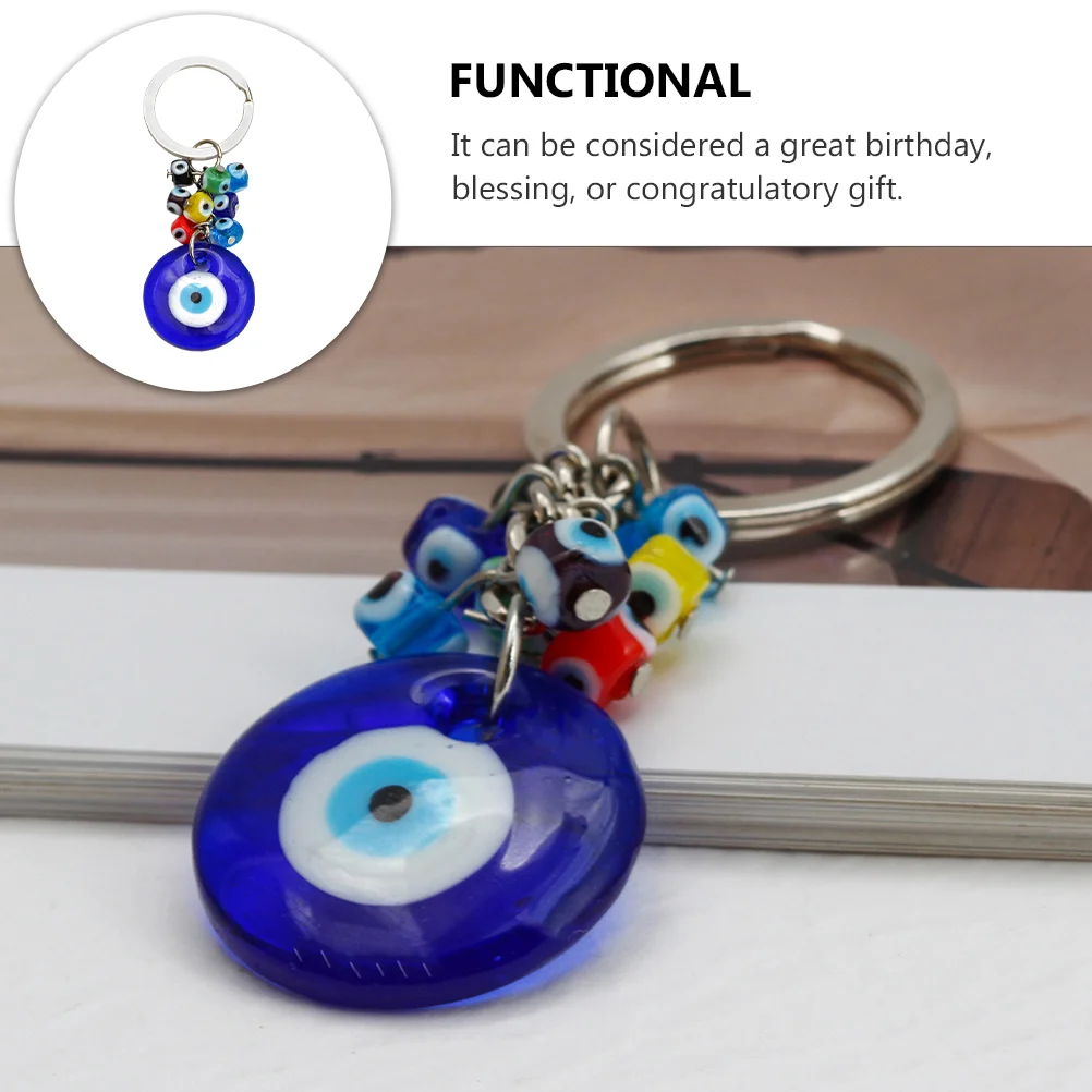 Blue Eyes Keychain Evil Protection Hanging Accessories Pendant Ornament Manual Success Decoration Glass Prosperity