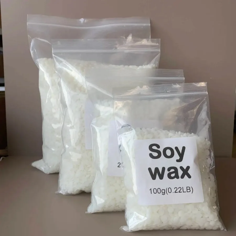 100g/200g/500g/1000g Material de parafina de cera de soja bloques de cera de soja natural de núcleo de cera de preescoy para velas caseras de alta calidad