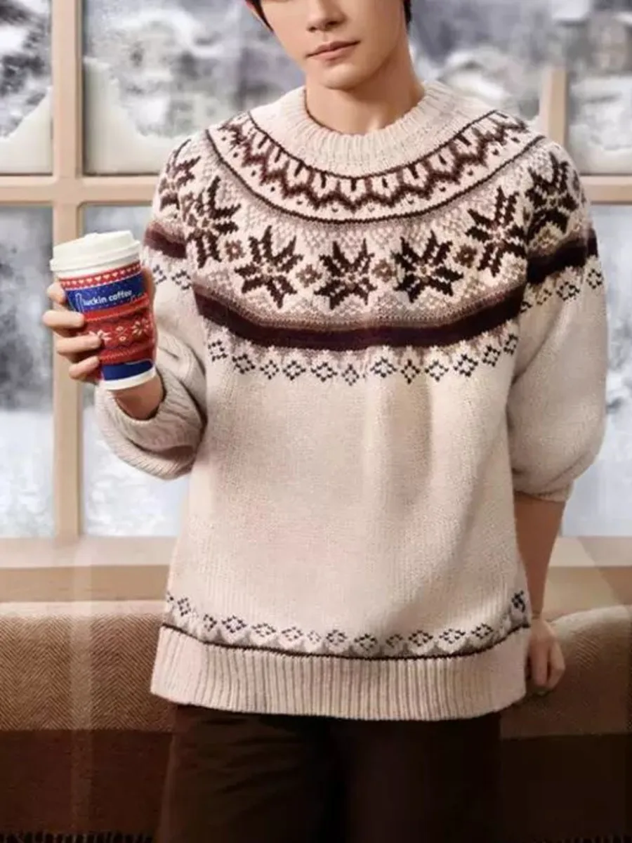 Chic Autumn Spring Original Design Men Women Fair Isle Fashion Vintage Inspired Handmade Thick Warm Pullover Jumper Sweaters