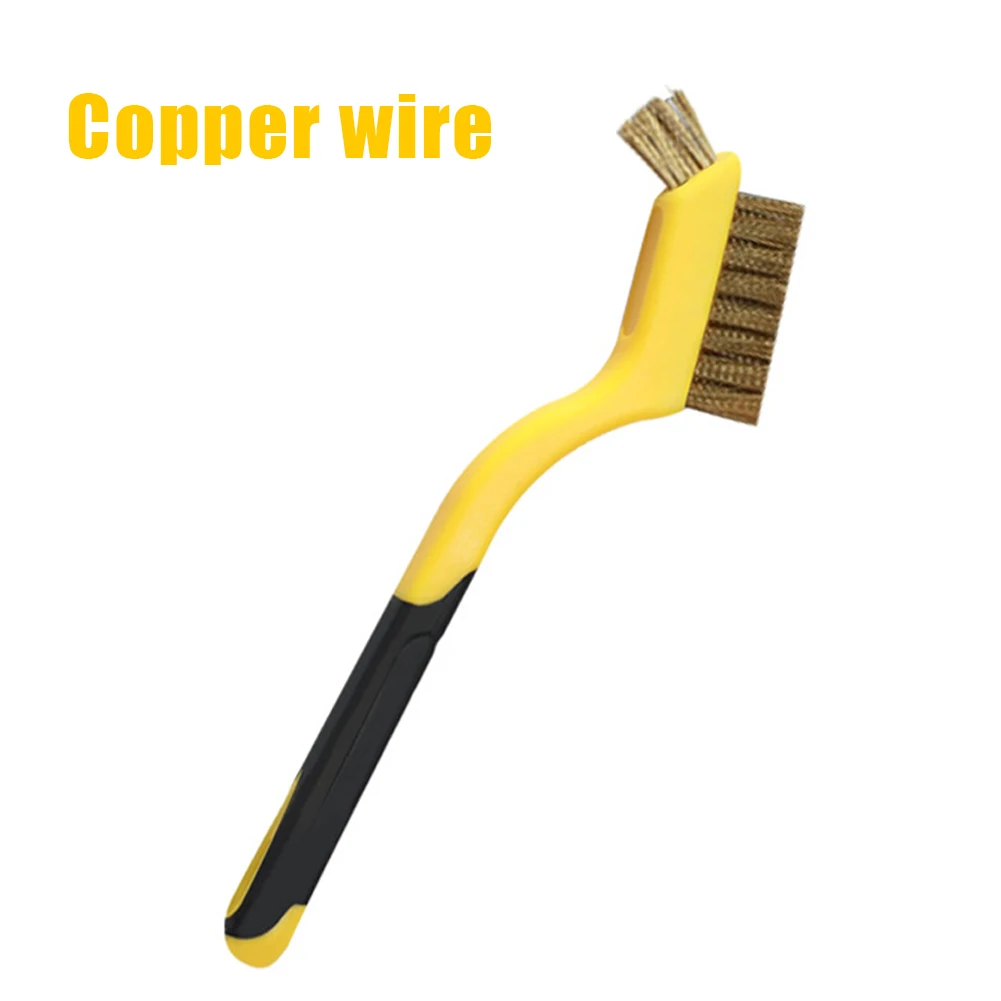 1 Pc Wire Brushes Steel Copper Brush Industrial Manual Tools With Curved Handle Cleaning Brush Household Cleaning