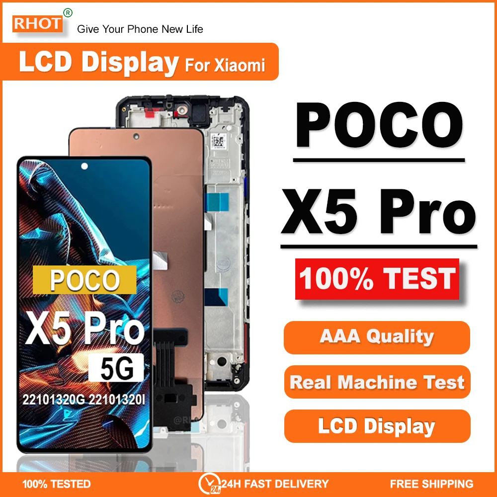 

6.67 " SUPER AMOLED LCD For POCO X5 Pro LCD 22101320G 22101320I LCD Display Touch Screen Digitizer Assembly For Poco X5 Pro LCD