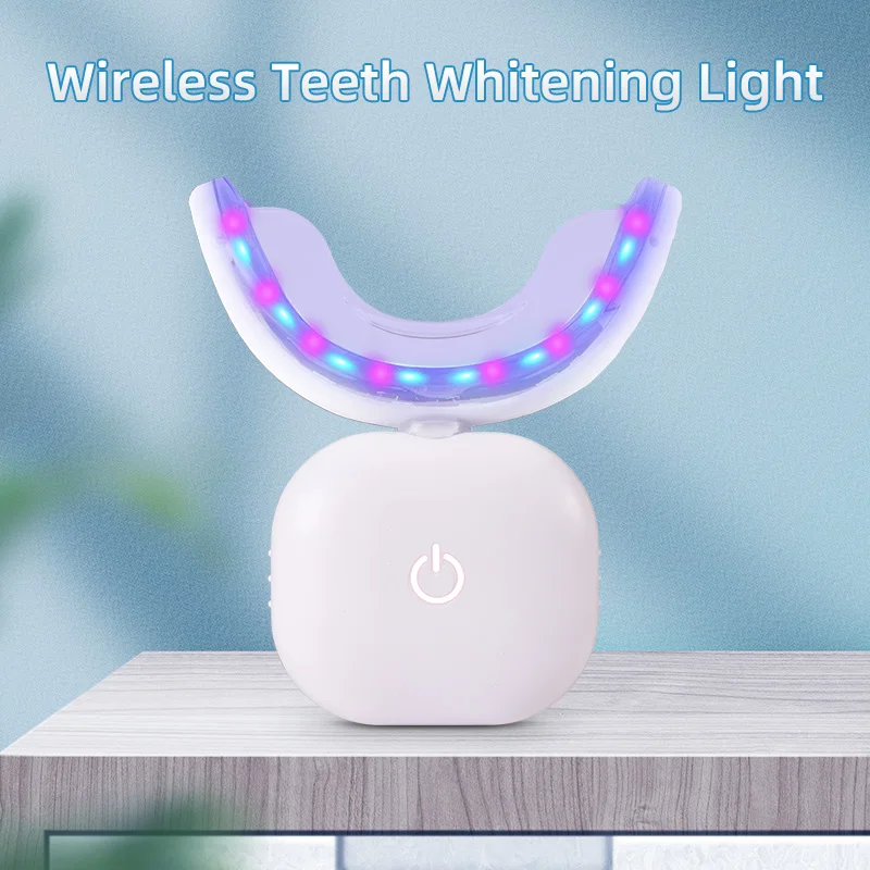 

Wireless Teeth Whitening Lamp Red And Blue Light Dental Bleaching Accelerator Portable Home Use Teeth Whitening Led Light