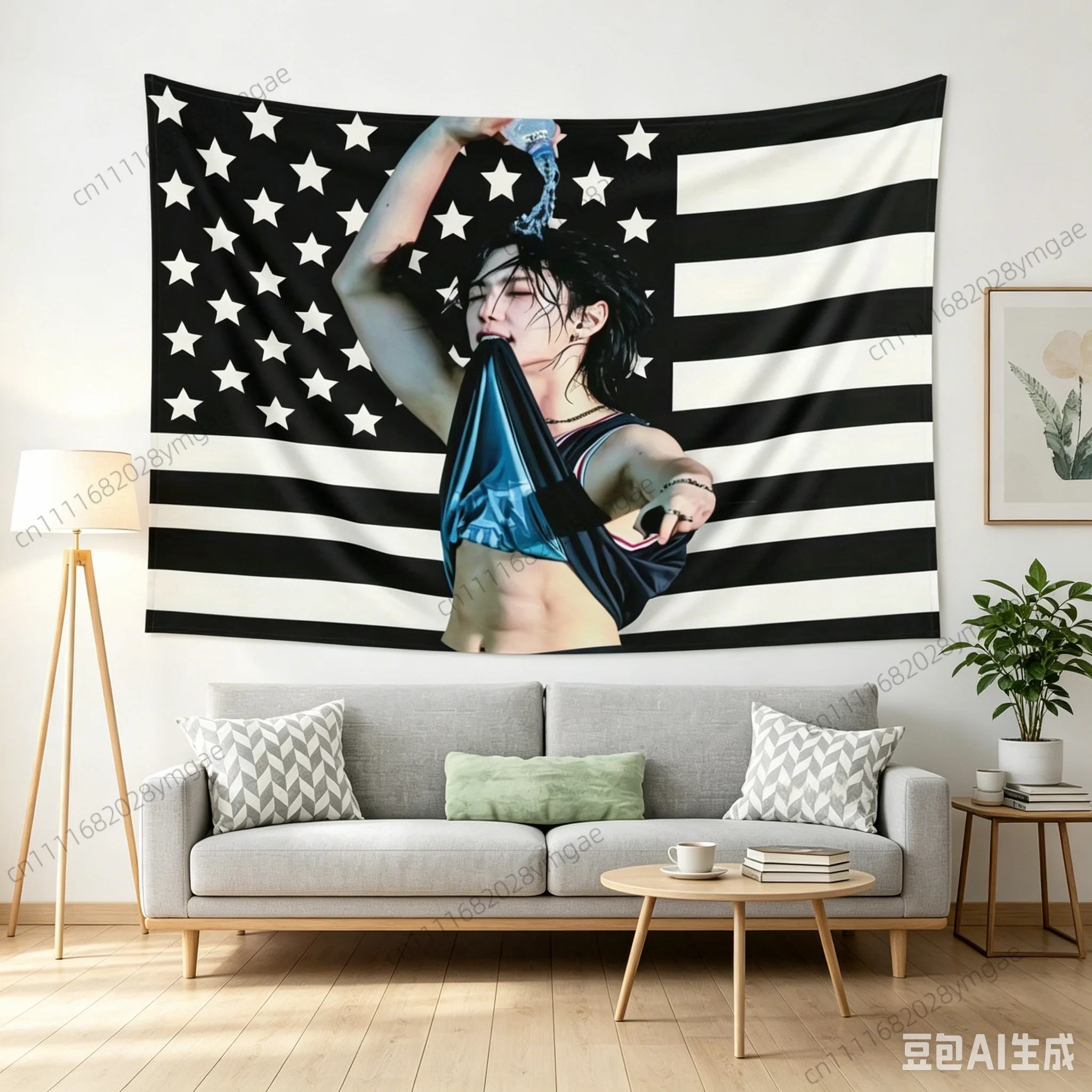 Unique Poster Tapestry SKZ F-Felix American Flags Wall Hanging Tapestries Aesthetic Bedroom Background Cloth Kpop Banners Decor