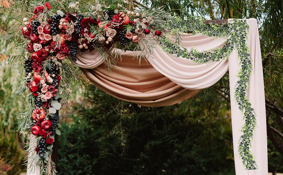 3 Stück künstliche Eukalyptus-Girlande, künstliche hängende Pflanzen, Ranken für Hochzeit, Party, Bogen, Wand, Tisch, Weihnachten, Festival, Heimdekoration – Detail 5