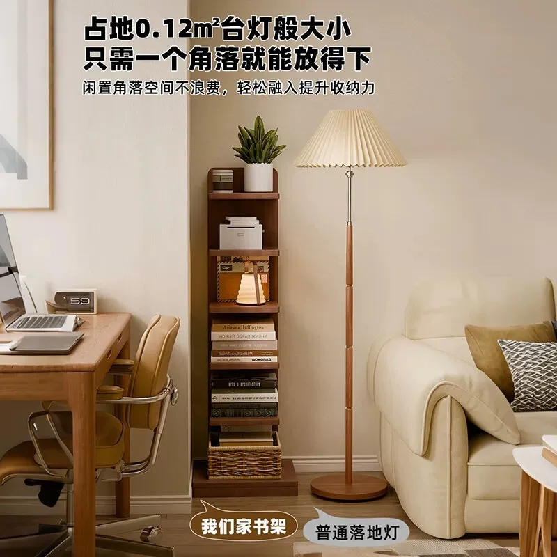 Solid wood invisible bookshelf shelf integrated against the wall floor simple desktop bookshelf vertical multi-layer floor cabin