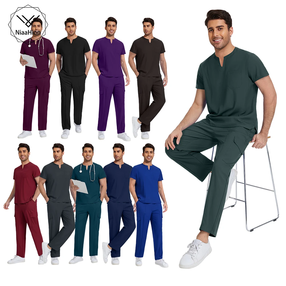 uniforme-niaahinn-para-homens-conjunto-de-calca-e-blusa-medica-multicolorido-anti-rugas-uniforme-de-enfermagem-roupa-de-trabalho-hospitalar-unissex