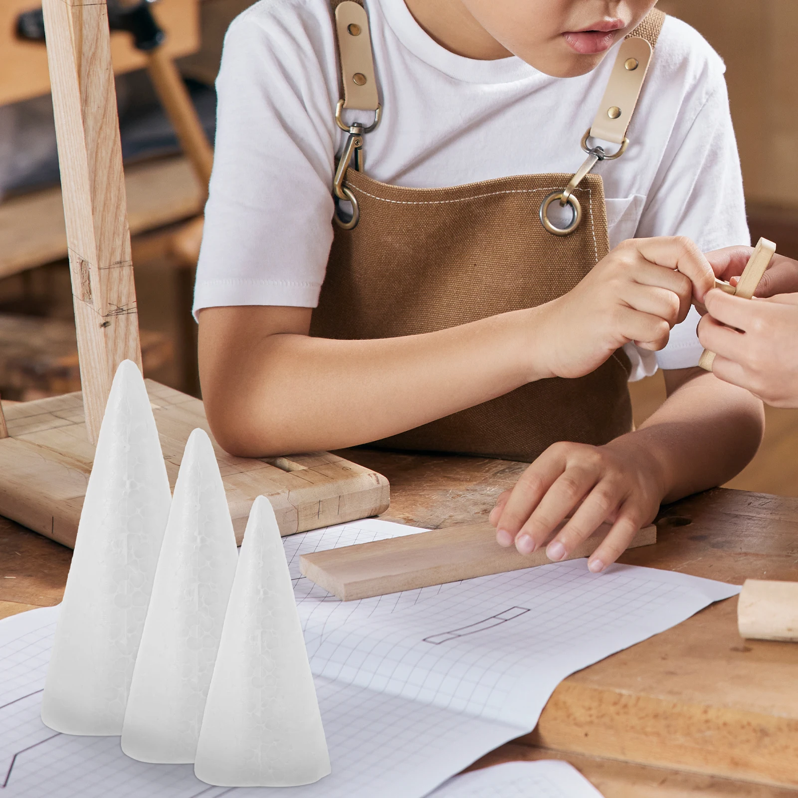 

Foam Cone White DIY s s Adornments Shape Foams Cones for Ornament Craft Supplies Christmas