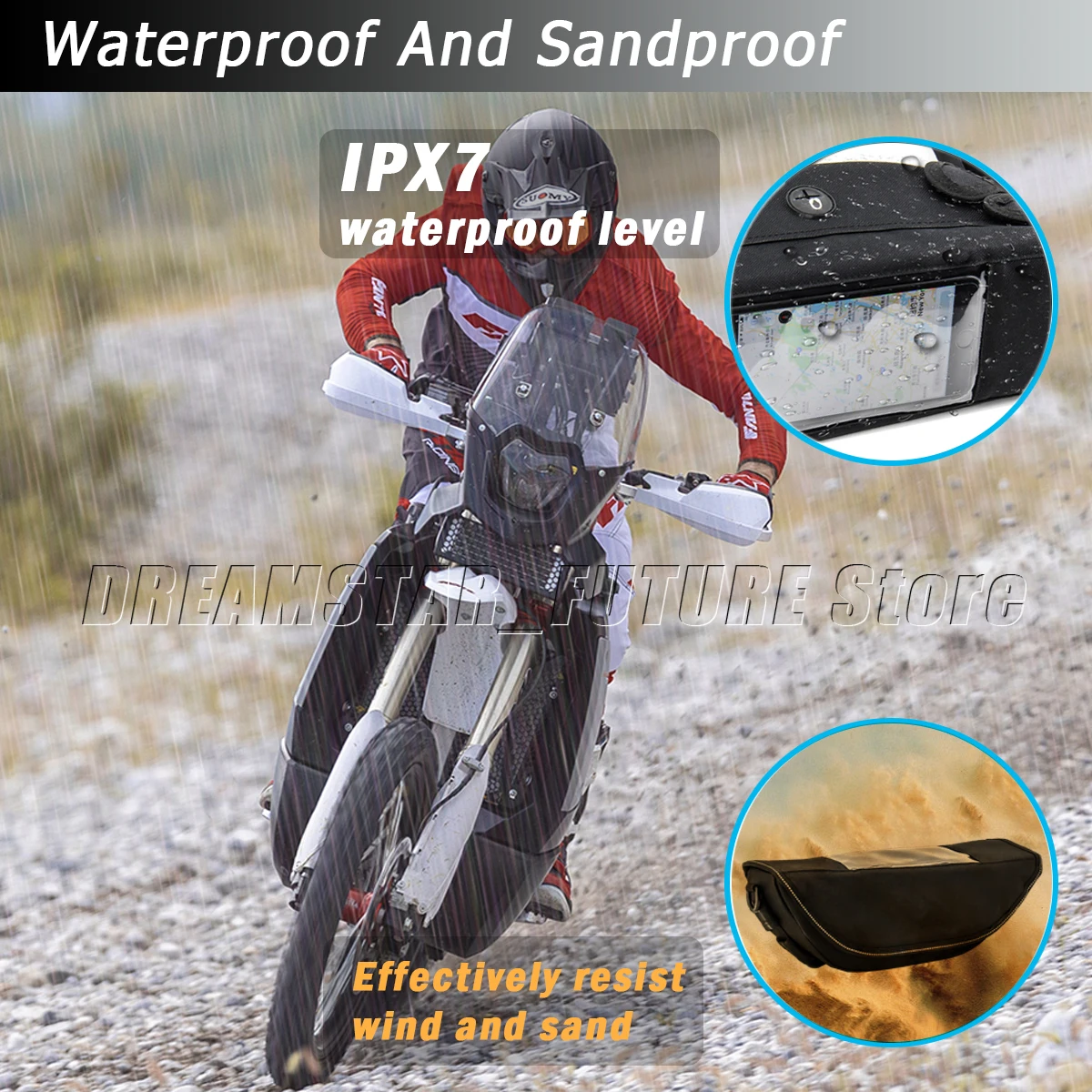 For FANTIC XEF RALLY FACTORY/XE125 XEF250 XMF125 XEF450 Waterproof motorcycle handlebar travel navigation bag