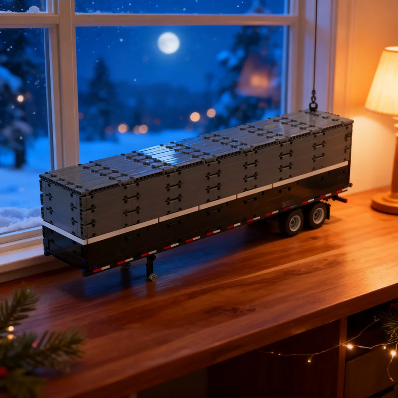 1185pcs MOC Box Trailer Mack Anthem Technical Model Building Blocks Architecture Brick Collection Display Art Creative Idea