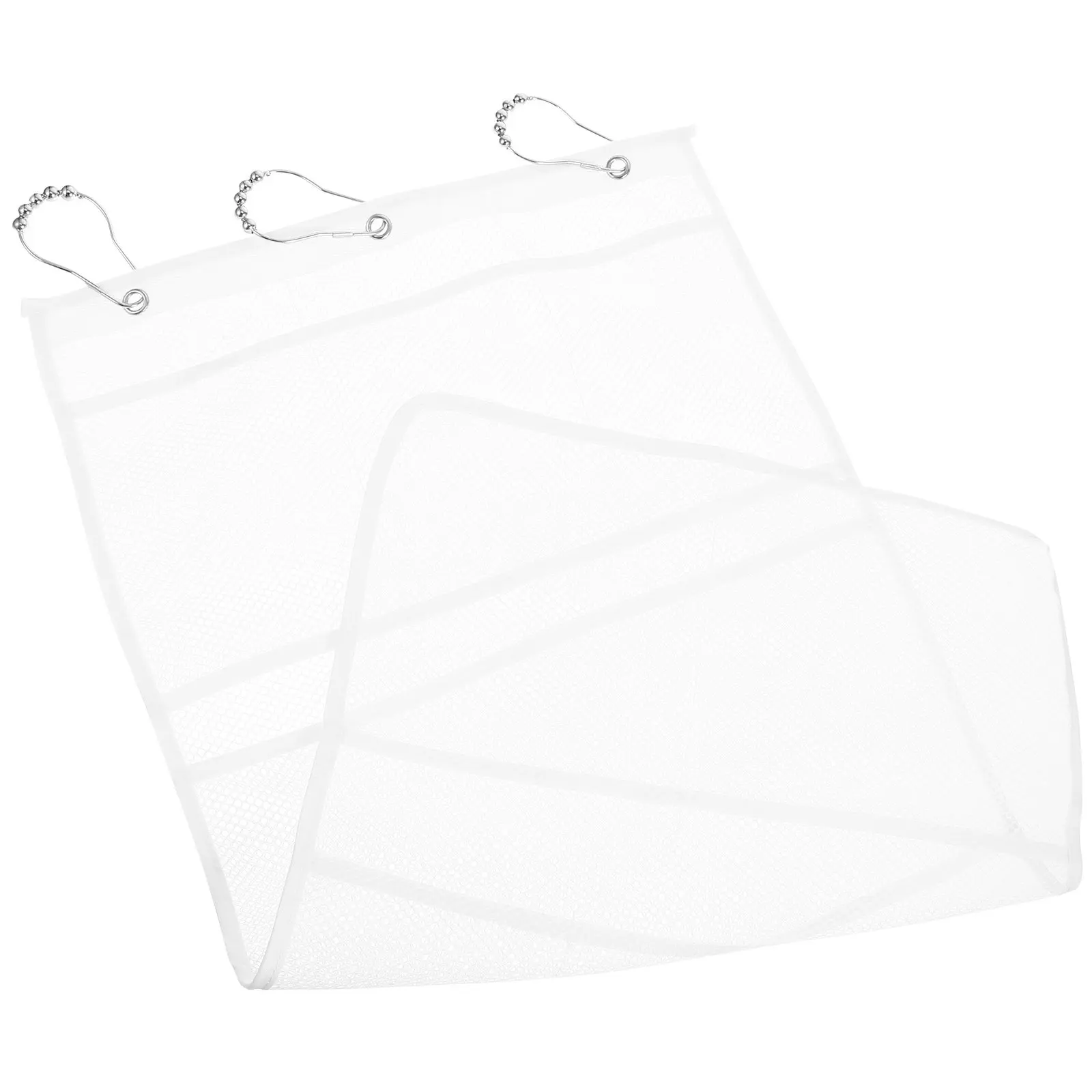 Mesh Shower Organizer Bathroom Hanging Mesh Pockets Storage Bag Multi-Pocket Over The Door Polyester Shower Storage for Home