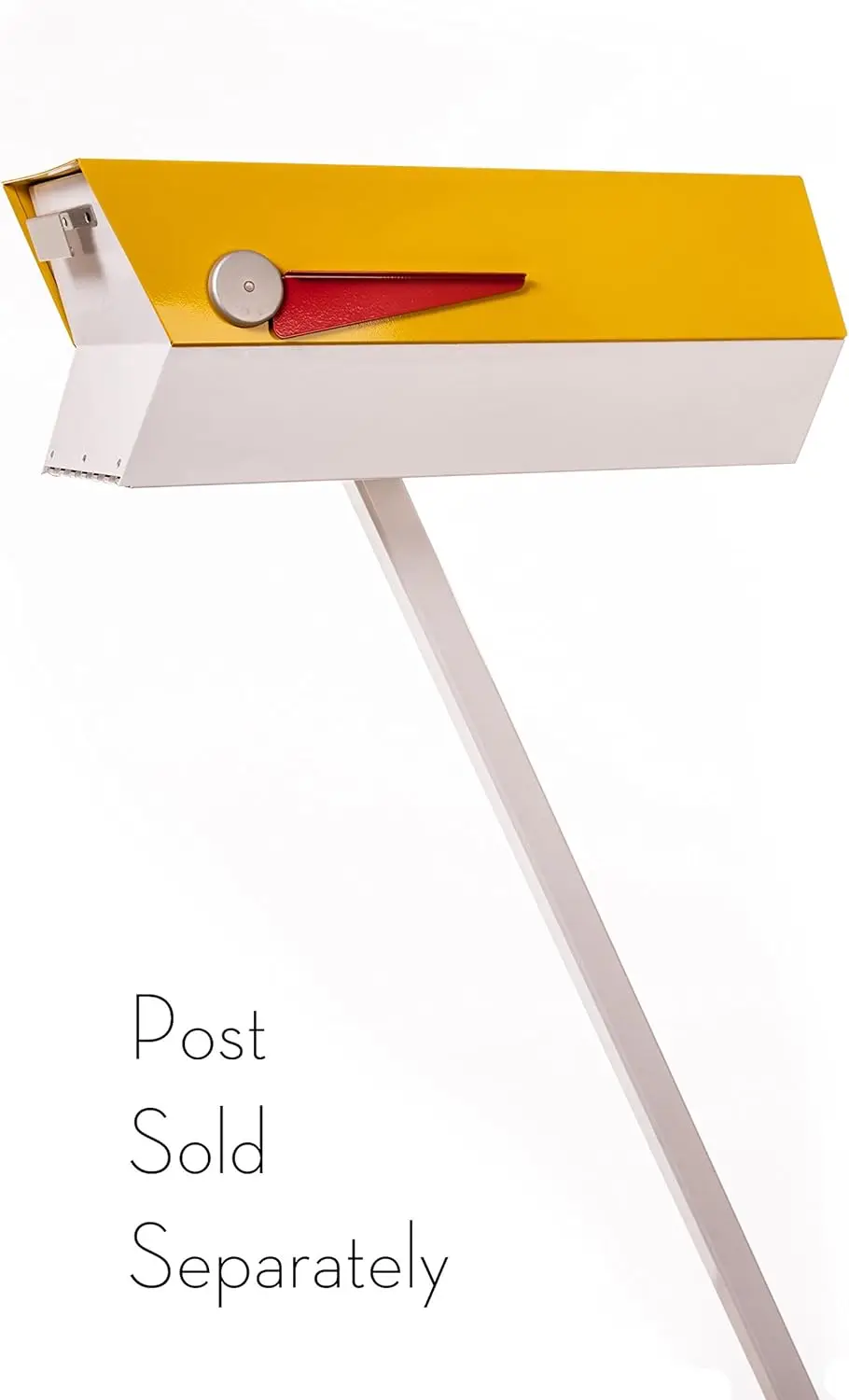 Mid-Century Modern Curbside Mailbox (Yellow/White) Durable and long-lasting Dimensions: 7 