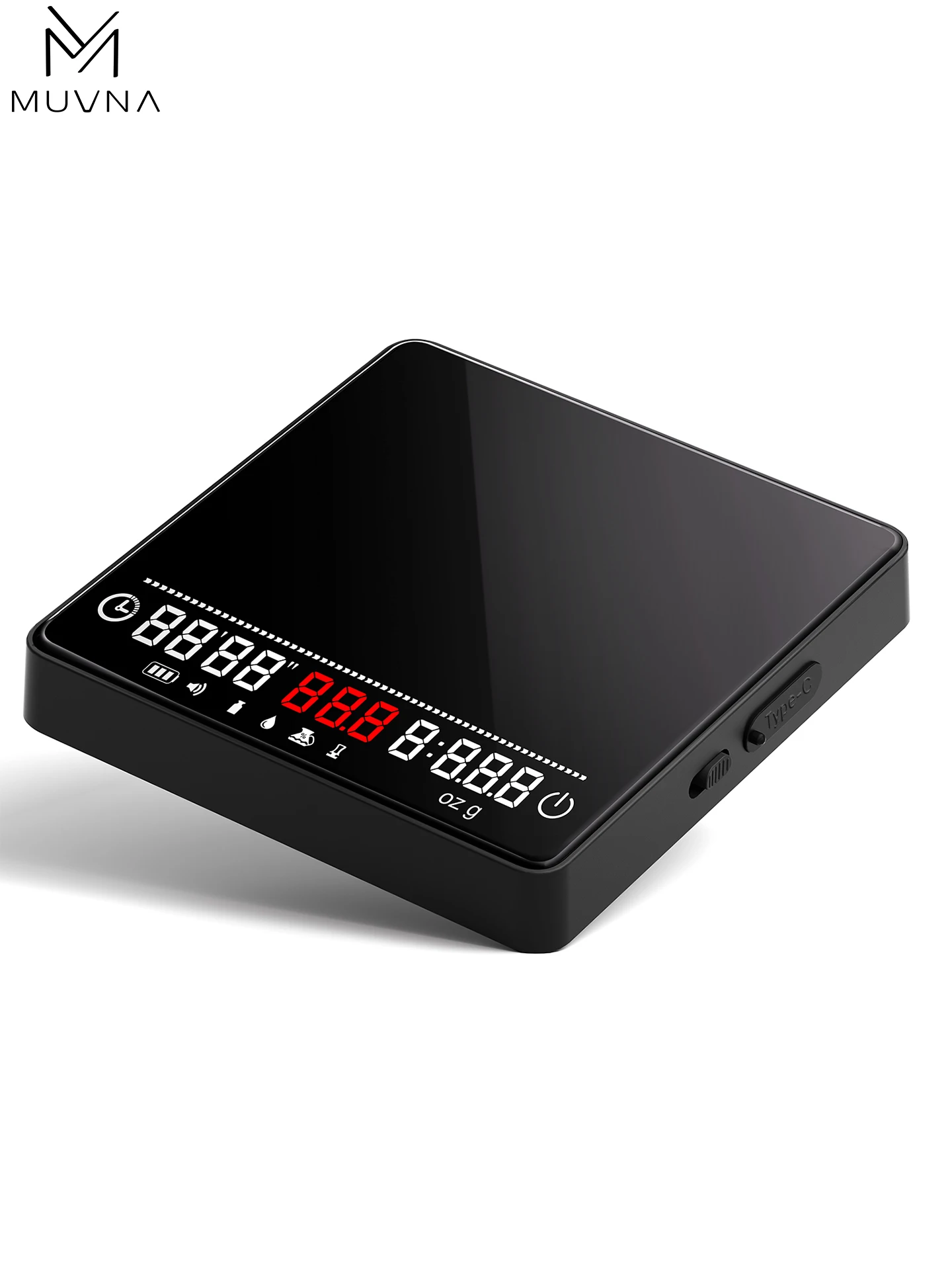 

Цифровые весы для кофе Muvna с таймером и расходоме, перезаряжаемые, подходят для эспрессо, веса кофейных зерен, перелива кофе