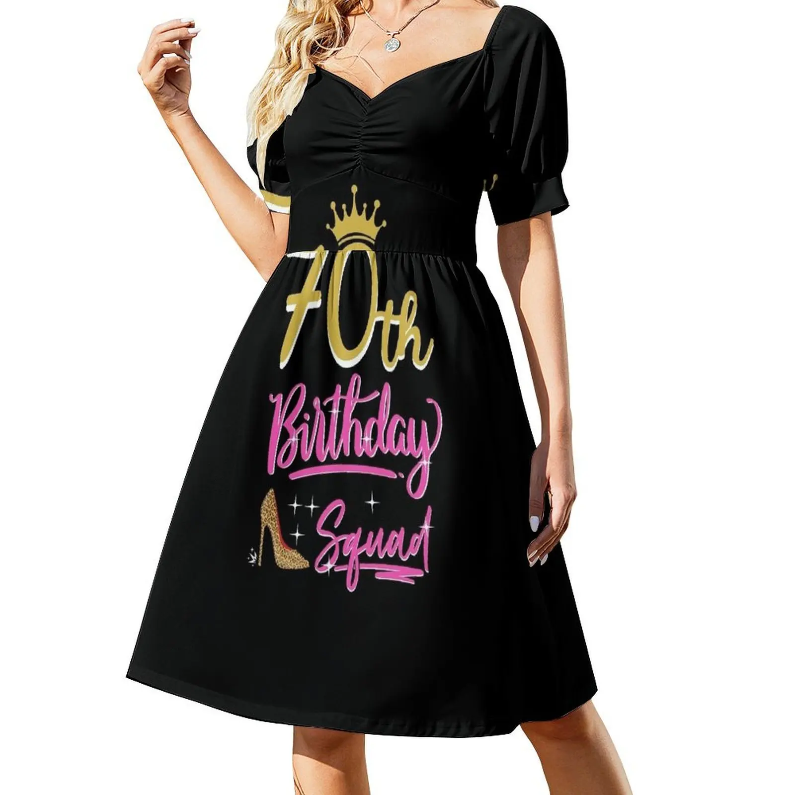 

70th Birthday Squad 70 Years old gift Short Sleeved Dress sexy short dresses daring women clothes Dress