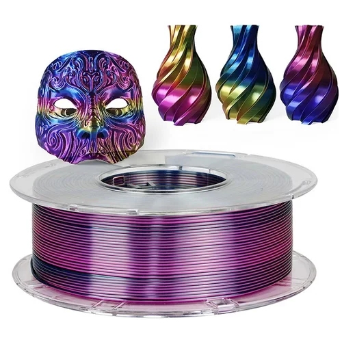 Imagen 2 del producto Filamento de impresora 3D PLA 1,75mm 1kg 500g 250g filamento tricolor seda PLA Triple Color Material 3D filamento brillante Multicolor
