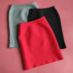 Girls' Skirt Spring and Autumn Baby Pencil Skirt Elastic Slim Fit One Step Skirt Red Children's Casual Skirt