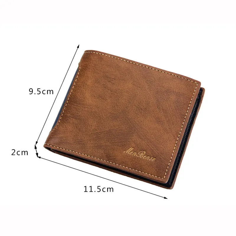 New men\'s wallet short fashionable casual spliced multi card slot three fold bag men\'s wallet business wallet