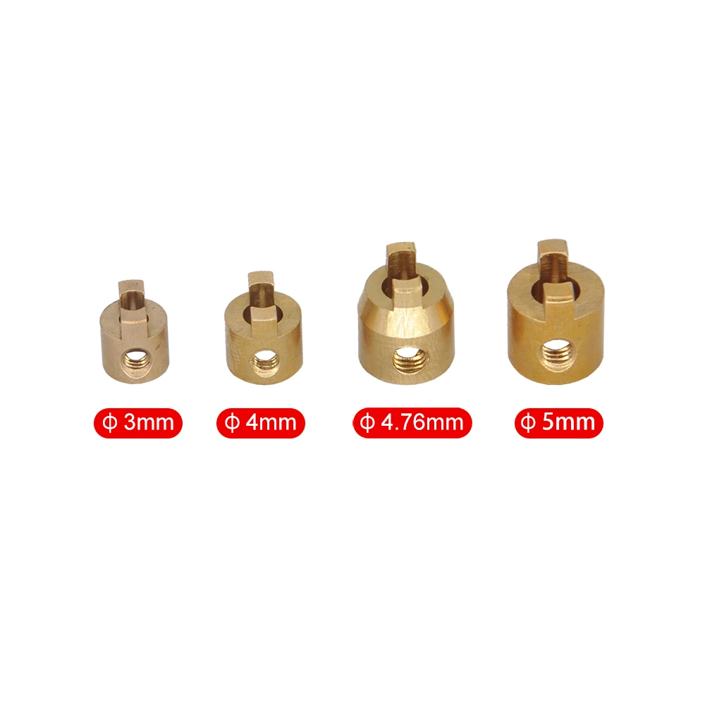 5PCS Diameter 3mm/4mm/4.76mm/5mm Model Boat Brass Copper Drive Dog Shaft Crutch Accessories for Rc Boat Drive Shaft