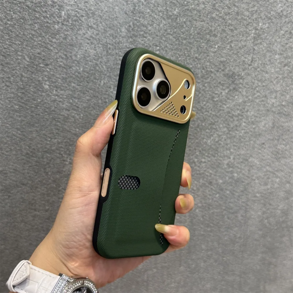 

For iPhone 17 Pro Max Case Green Leather Card Holder Magnetic Shockproof Business Cover Compatible with iPhone 16