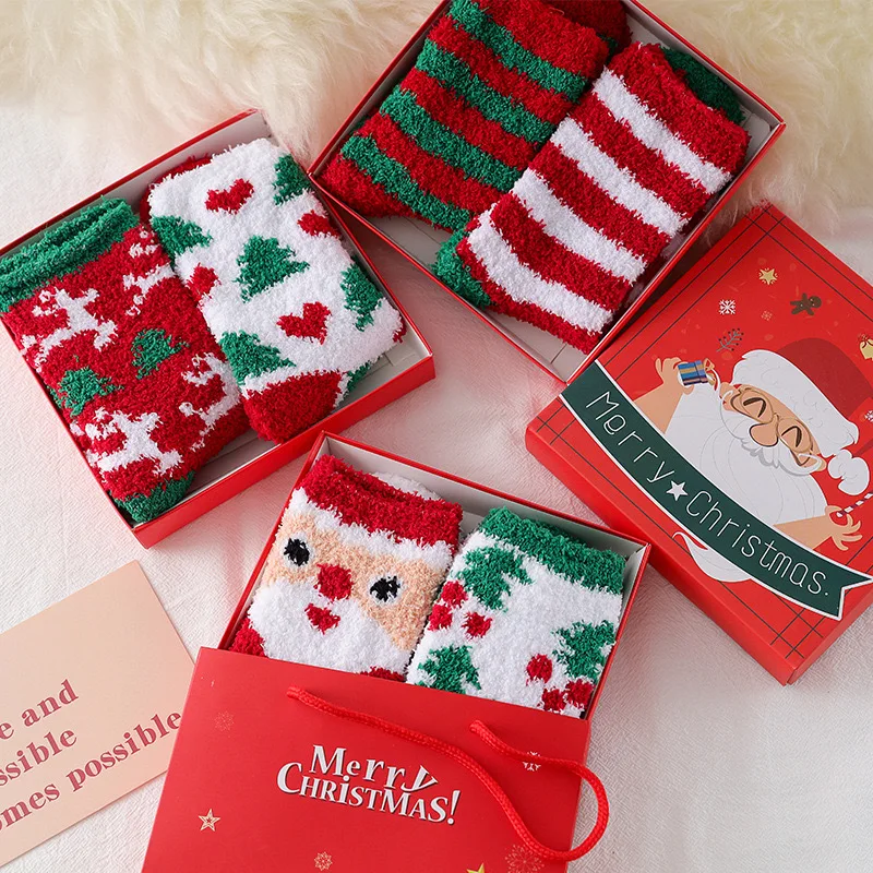 

Christmas Socks Luxurious Mid Tube Socks Gift Box Socks Elastic For Party New Year Winter