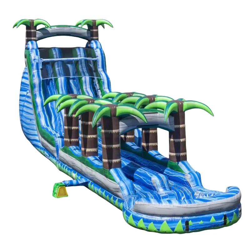 Tropical Fiesta Breeze Waterslides, corrediça de água inflável para crianças e adultos, classe comercial, 18 pés